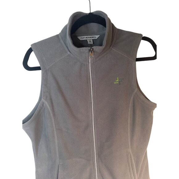 2/$30 Port Authority Ladies Gray Fleece Vest M Full-Zip Sleeveless Lightweight C - Picture 7 of 12